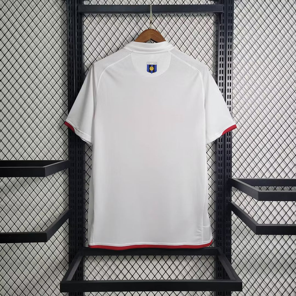 Inter Milan retro away football shirt back, plain white with small crest at top