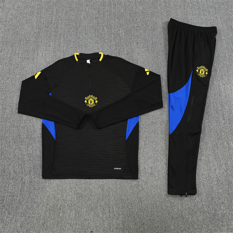 Manchester United 2025/26 Black ¼ Zip Training Set | Adult + Kids Sizes