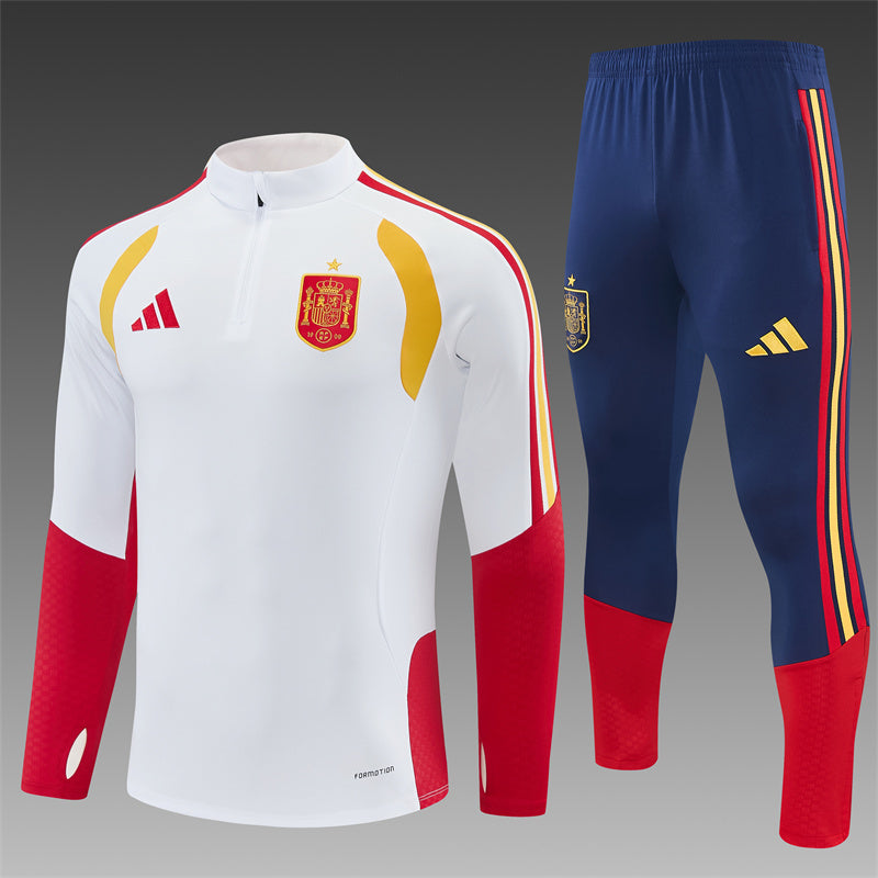 Spain 2026/27 White/Navy ¼  Zip Training Set | Adult + Kids Sizes