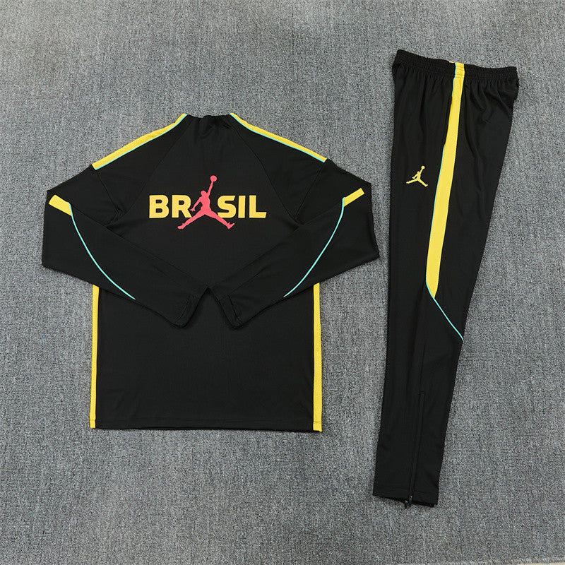 Brazil 2026/27 Black/Yellow Jordan ¼  Zip Training Set | Adult + Kids Sizes
