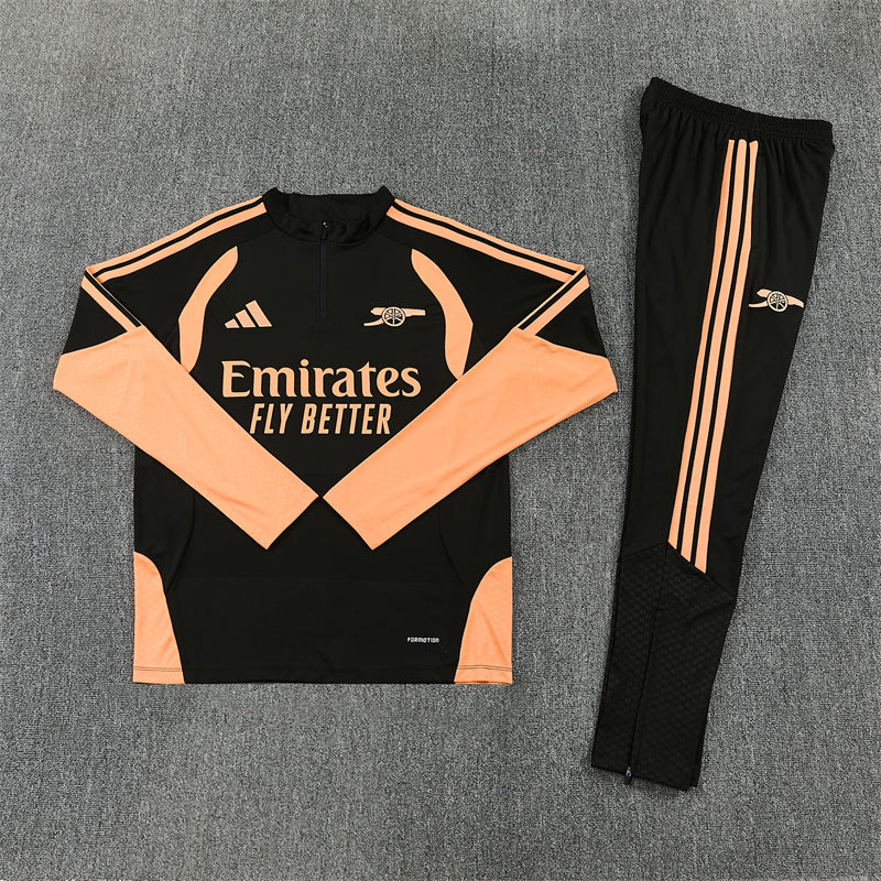 Arsenal 2026/27 Black Orange ¼  Zip Training Set | Adult + Kids Sizes
