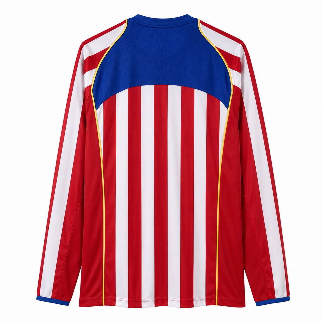 Atletico Madrid 2004/05 Home Long Sleeve - Retro