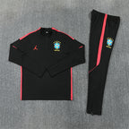 Brazil 2026/27 Black/Red Jordan ¼  Zip Training Set | Adult + Kids Sizes