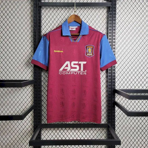 Maroon and blue retro football jersey, AST Computer logo with club crest