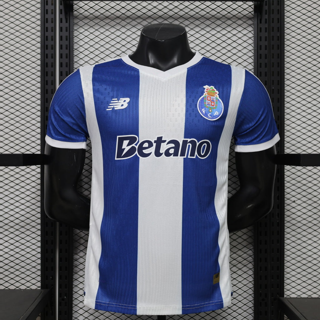 Porto 2026/27 home player jersey with blue-and-white vertical stripes, Betano sponsor, crest