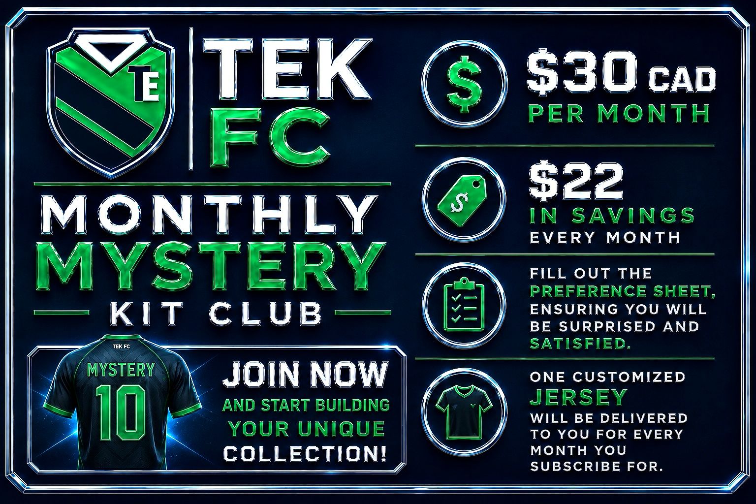 TEK FC Membership - Includes Monthly Mystery Kit