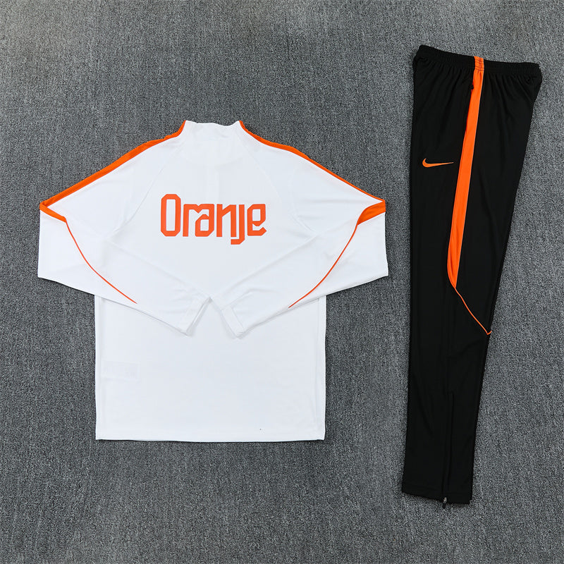 Netherlands 2026/27 White ¼  Zip Training Set | Adult + Kids Sizes