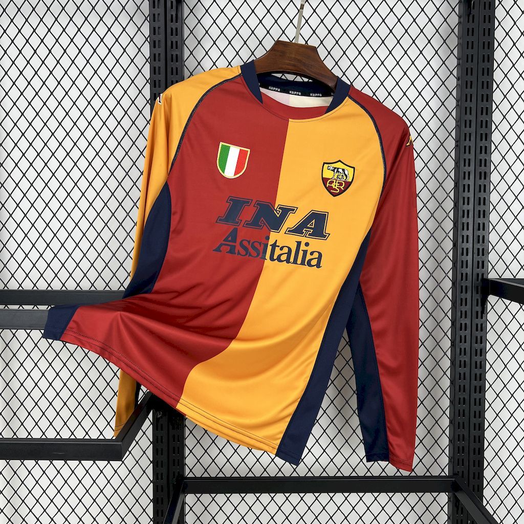 Roma 2001/02 Euro Home Long Sleeve - Retro