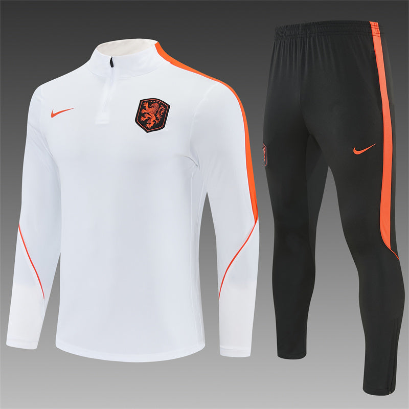 Netherlands 2026/27 White ¼  Zip Training Set | Adult + Kids Sizes