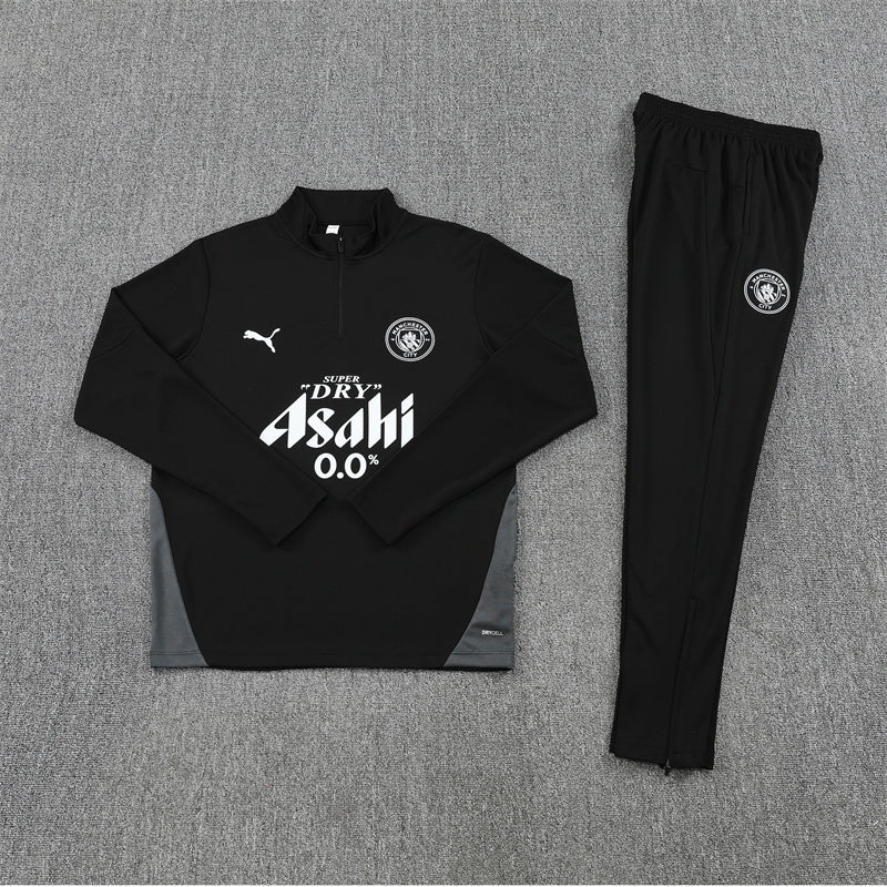 Manchester City 2025/26 Black ¼ Zip Training Set | Adult + Kids Sizes