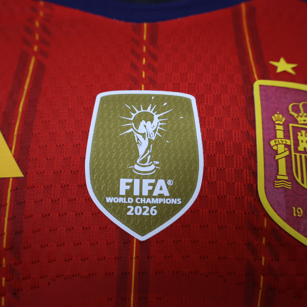 Spain 2026 Home ** 2 Stars + FIFA Champ. Badge Long Sleeve - Player Version