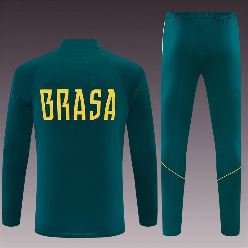 Brazil 2026/27 Green ¼  Zip Training Set | Adult + Kids Sizes