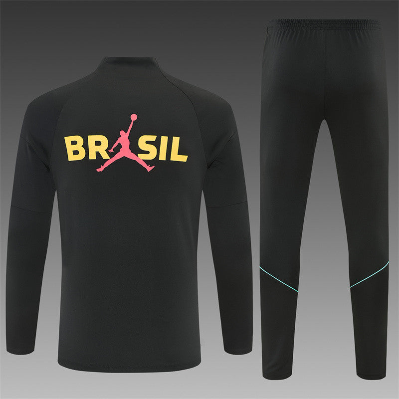 Brazil 2026/27 Black/Yellow Jordan ¼  Zip Training Set | Adult + Kids Sizes