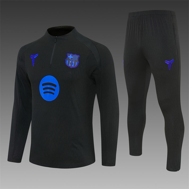 Barcelona 2025/26 Black Kobe ¼ Zip Training Set | Adult + Kids Sizes
