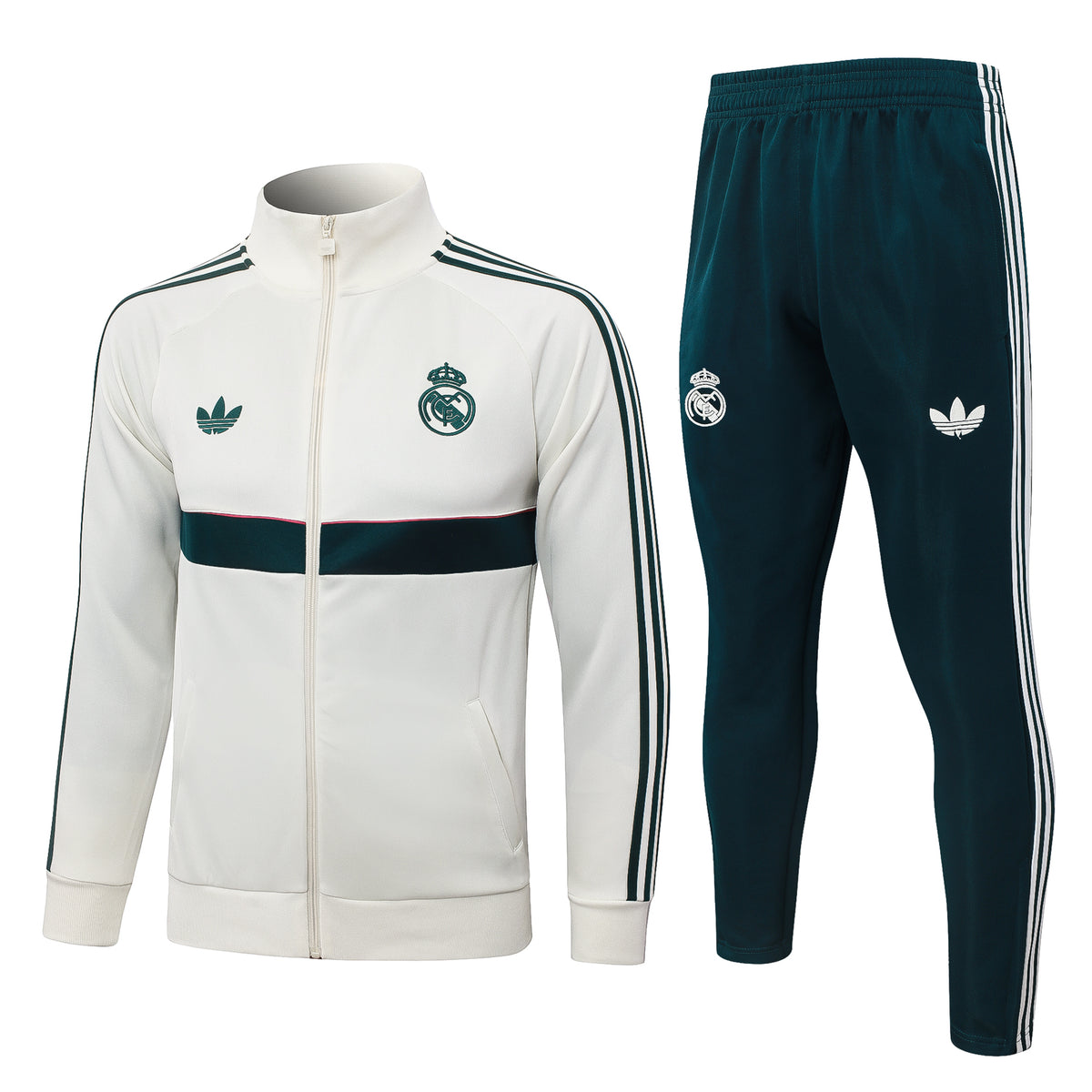 Real Madrid 2026/27 White Dark Green Originals Tracksuit  | Adult + Kids Sizes