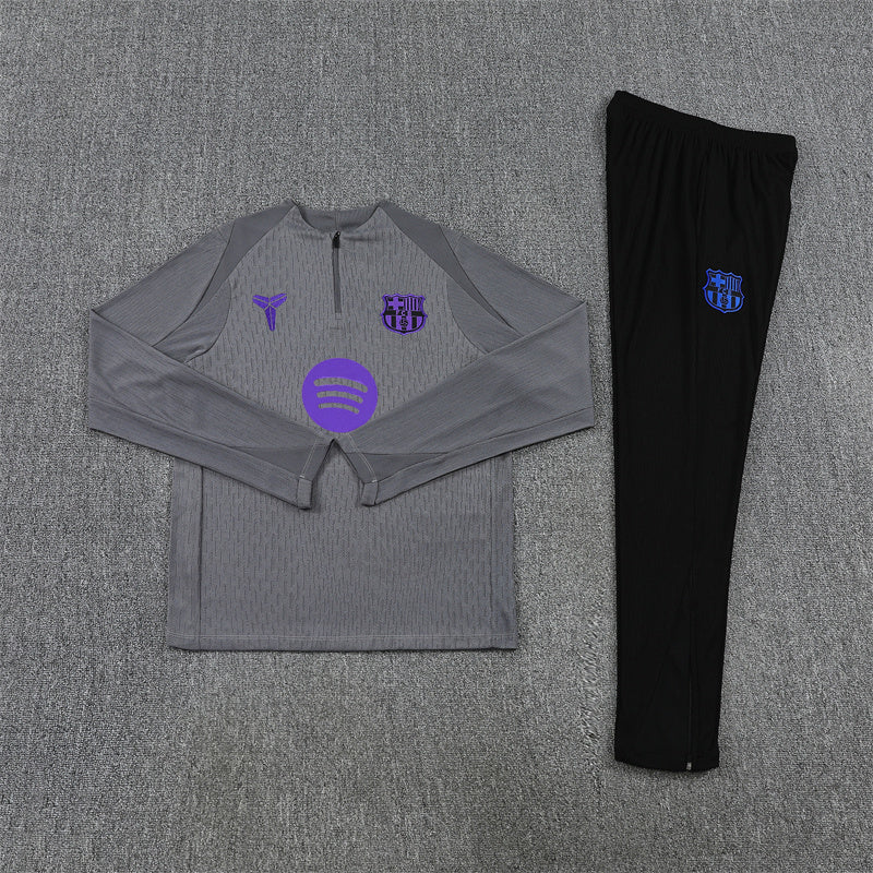 Barcelona 2025/26 Grey Kobe ¼ Zip Training Set | Adult + Kids Sizes