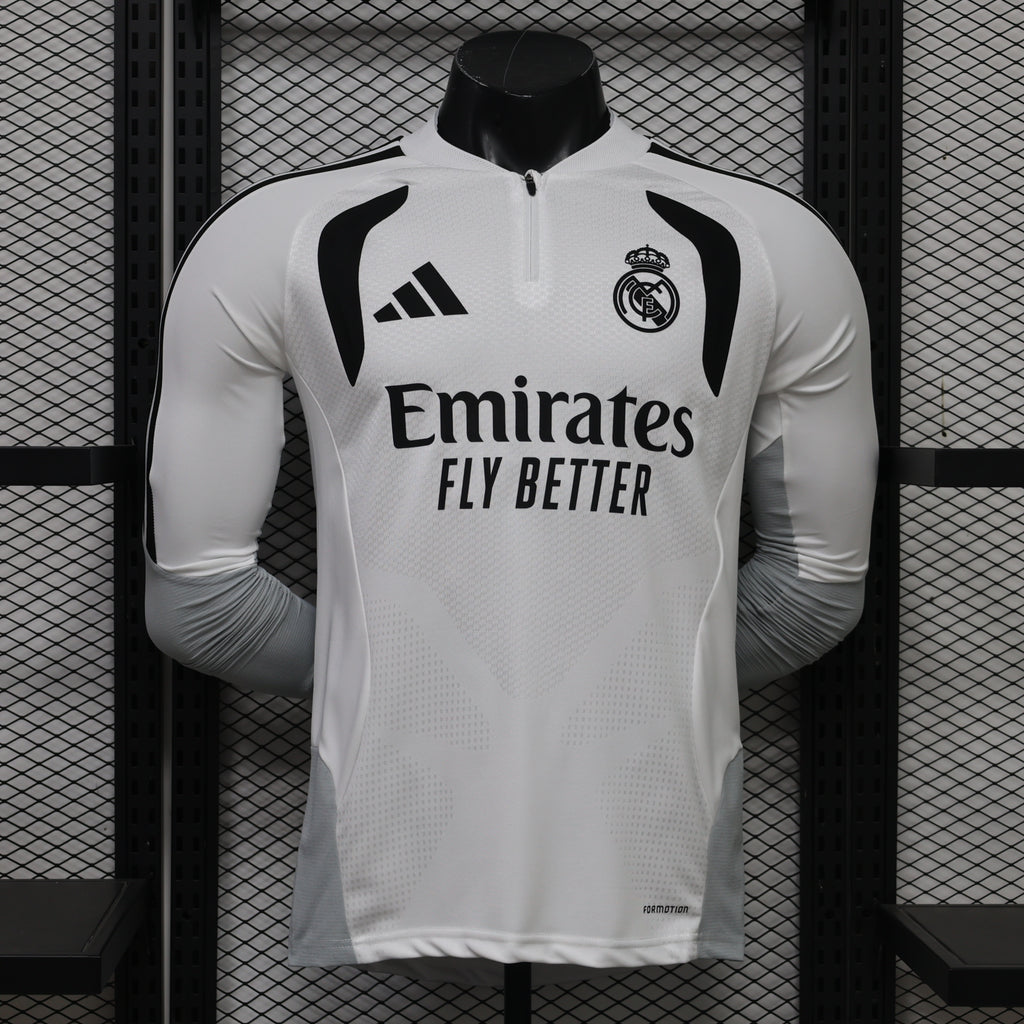 Real Madrid 2026/27 White/Black ¼  Zip Player Version Training Top