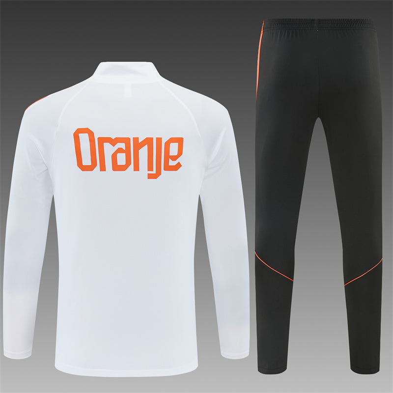 Netherlands 2026/27 White ¼  Zip Training Set | Adult + Kids Sizes
