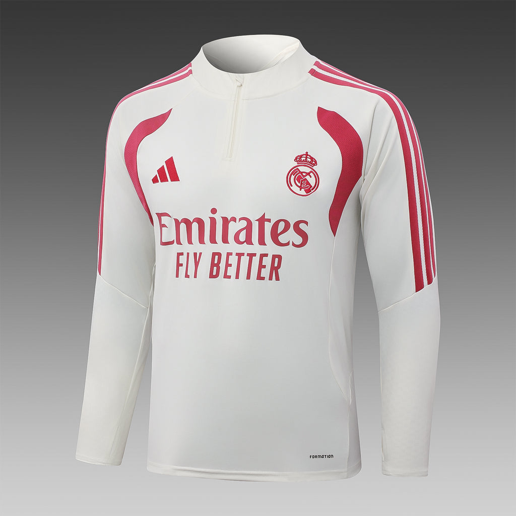 Real Madrid 2026/27 White/Pink  ¼ Zip Training Set | Adult + Kids Sizes