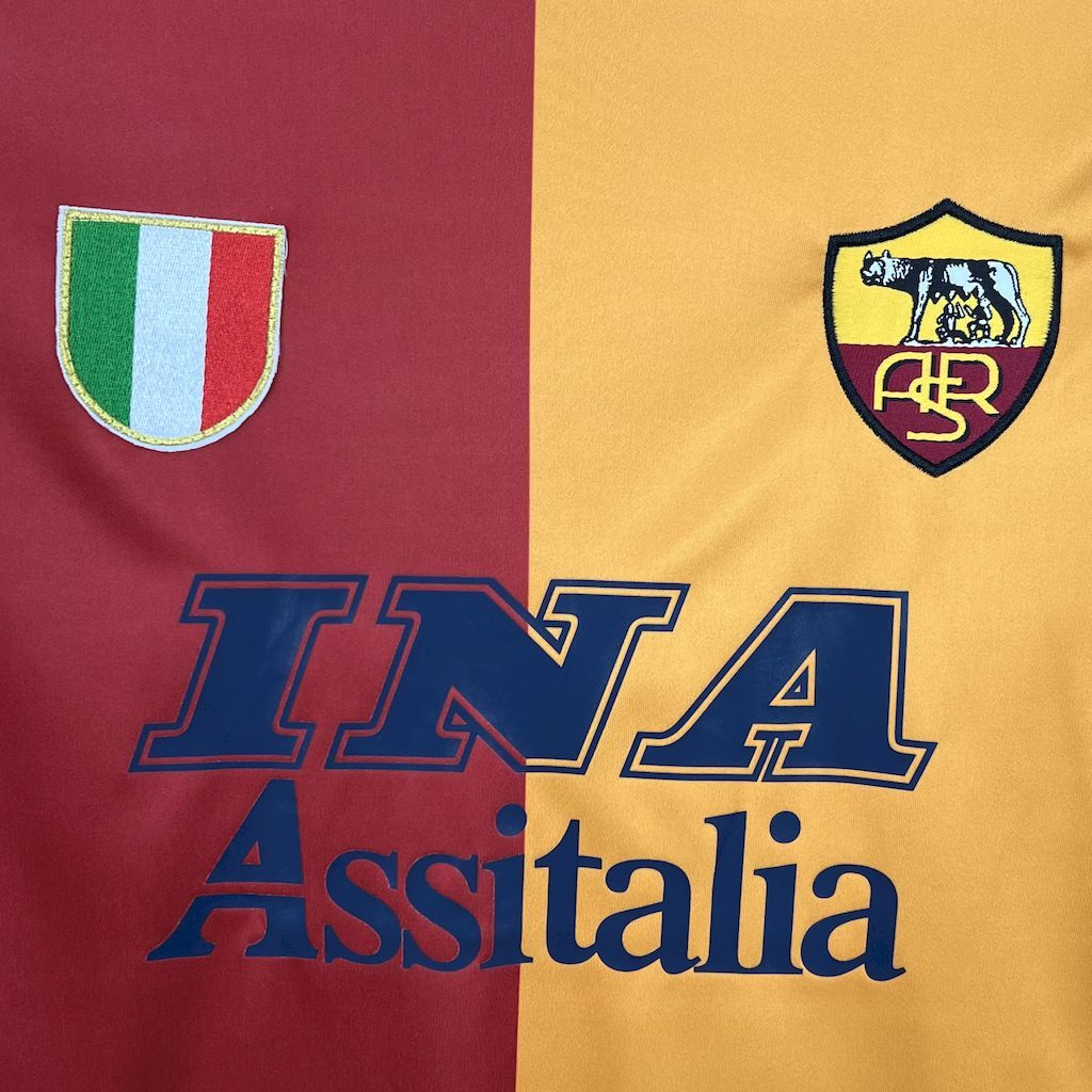 Roma 2001/02 Euro Home Long Sleeve - Retro