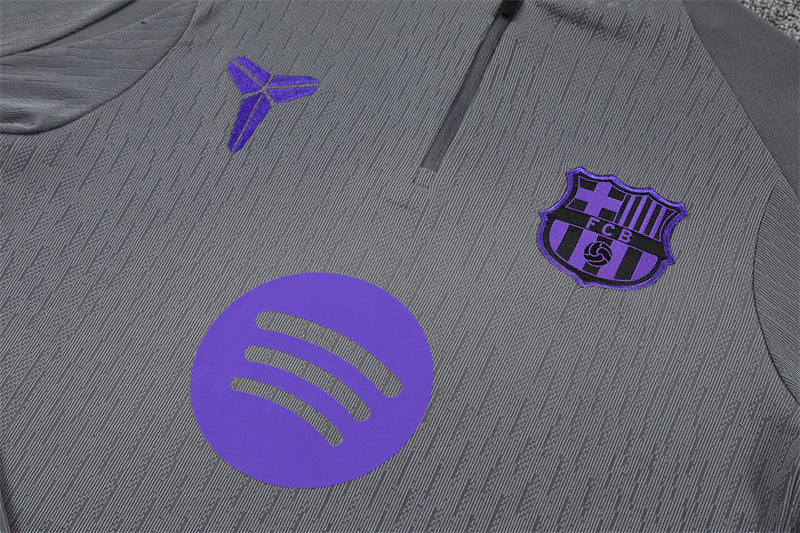Barcelona 2025/26 Grey Kobe ¼ Zip Training Set | Adult + Kids Sizes
