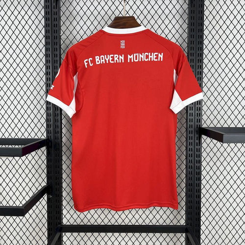 Bayern Munich 2025/26 home fan jersey, red back view with white collar trim