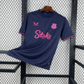 Navy Everton 2025/26 fourth fan football jersey with pink trim and Stak e sponsor logo
