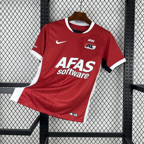 Red AZ Alkmaar home fan jersey with white trim, Nike swoosh, AFAS sponsor, AZ crest