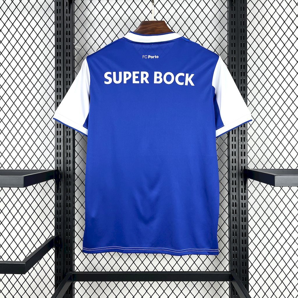 Retro soccer jersey back in blue with white SUPER BOCK text and FC Porto label