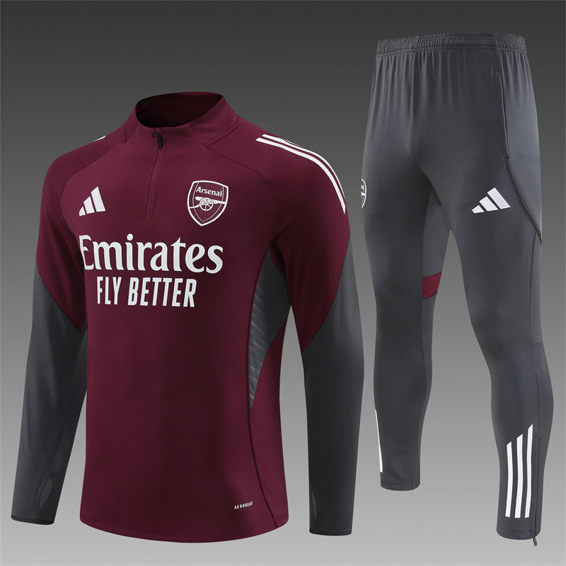 Arsenal 2025/26 Maroon ¼ Zip Training Set | Adult + Kids Sizes