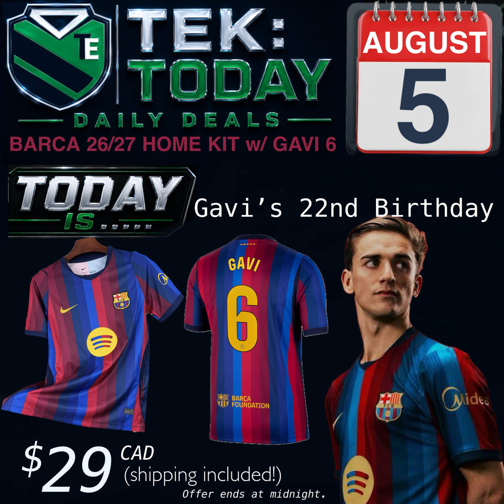 DAILY DEAL BARCA 26/27  Home, w/ GAVI 6 on the back. Free Shipping.