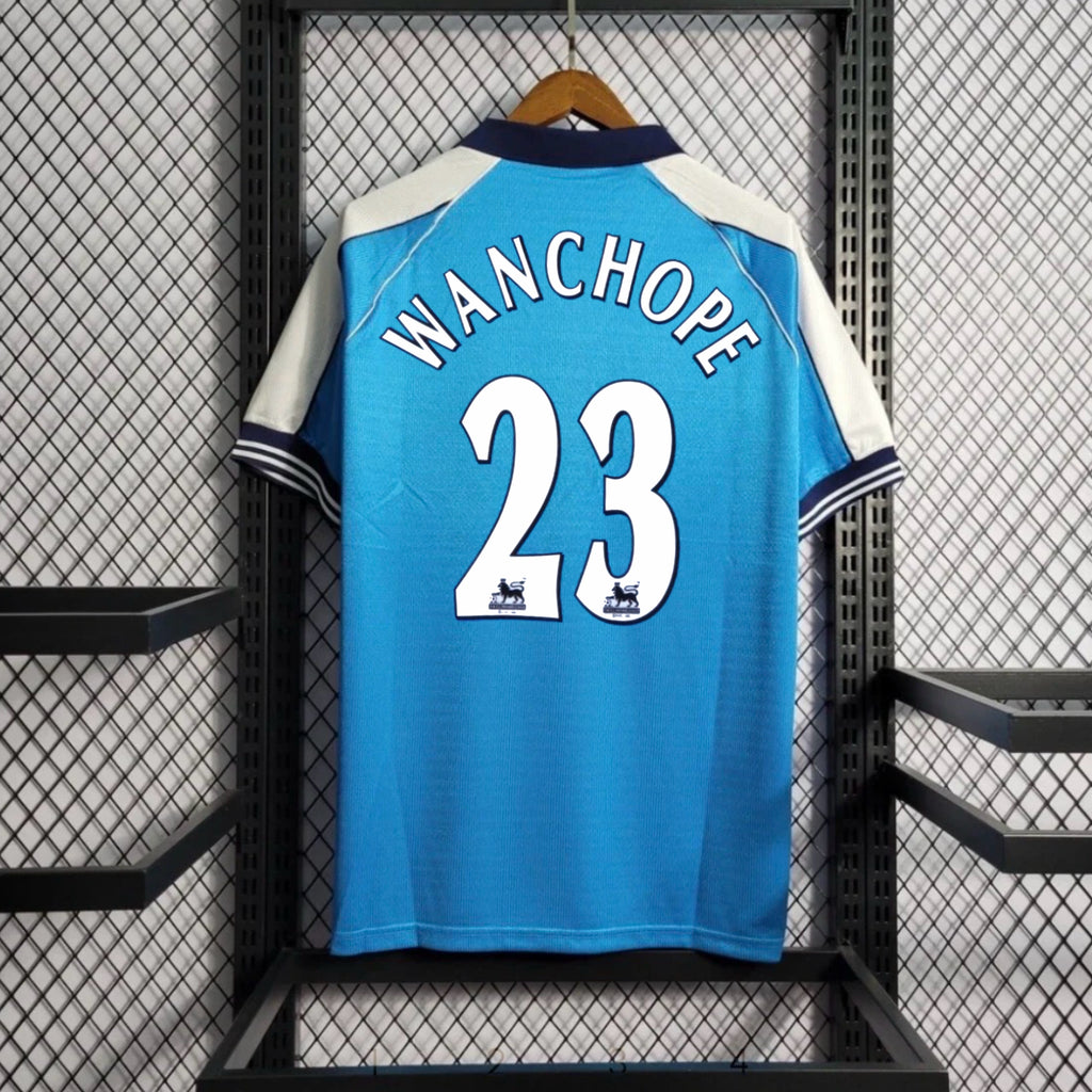 WANCHOPE 23 DAILY DEAL Manchester City 1999/01 Home - Retro w/ Premier League Sleeve Badges