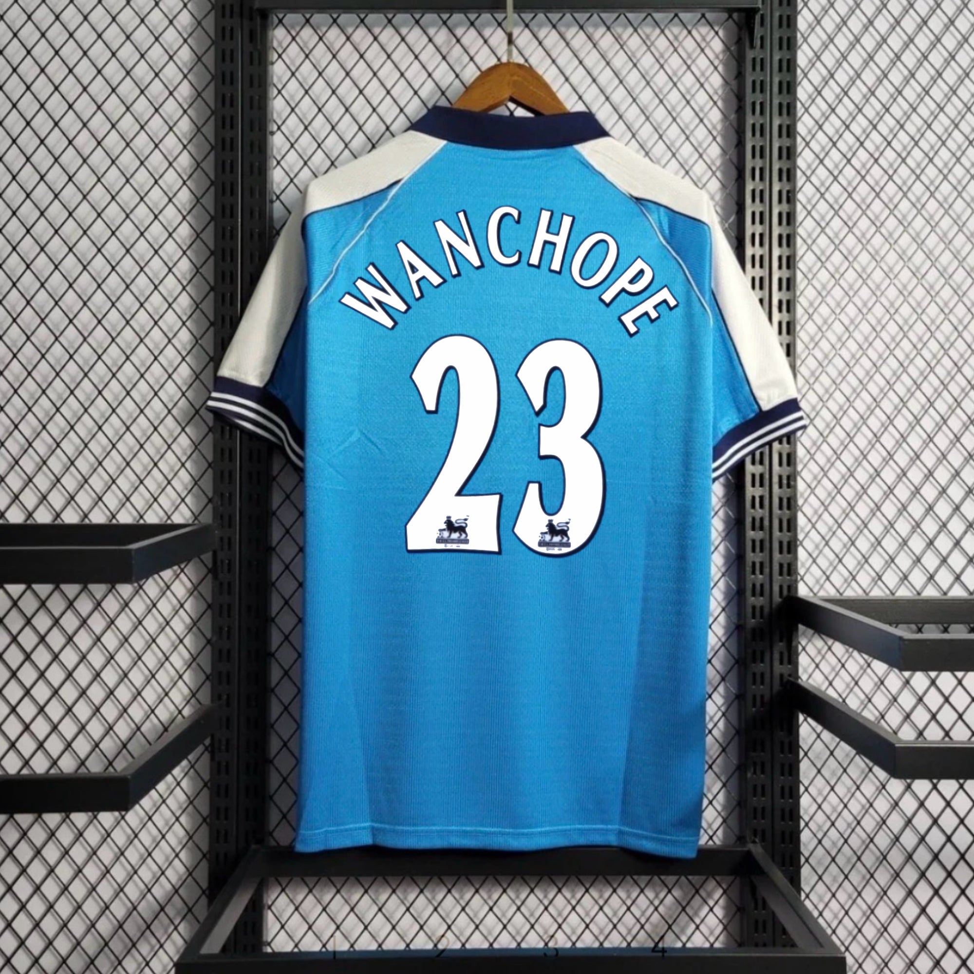WANCHOPE 23 DAILY DEAL Manchester City 1999/01 Home - Retro w/ Premier League Sleeve Badges